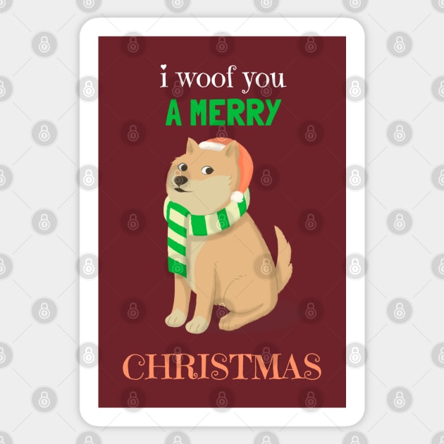 I Woof You A Merry Christmas Sticker by Lab Of Creative Chaos